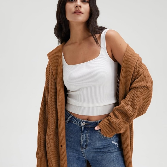 Deep Self Women's Long Sleeve Open Front Cardigan.  100% acrylic.  3 button fron - Picture 9 of 9